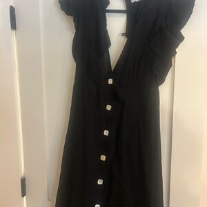 Elegant Black Button-Down Dress